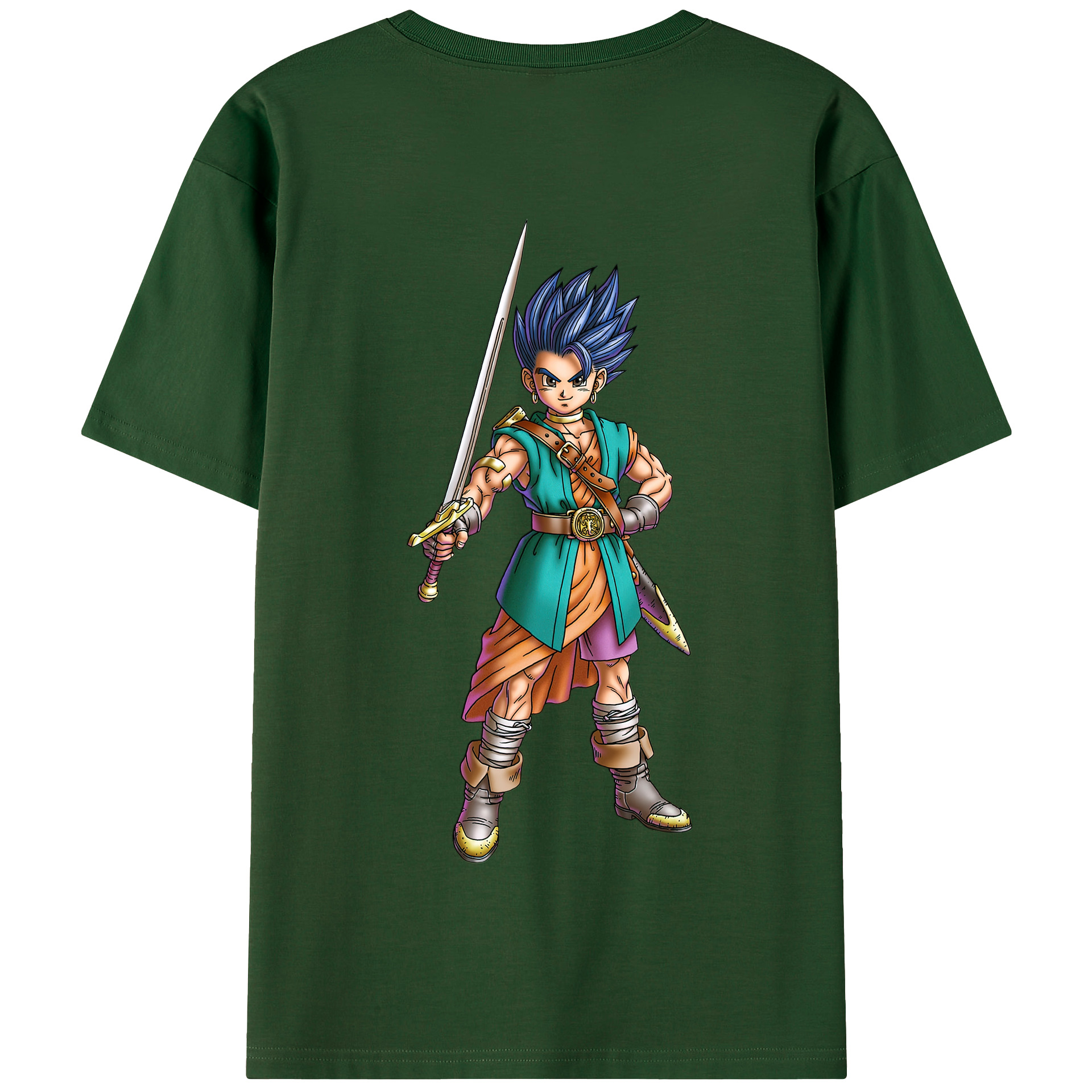 （画像用） ドラゴンクエスト Doragon Kuesuto Dragon Quest 綿100％半袖Tシャツ（背面プリント）